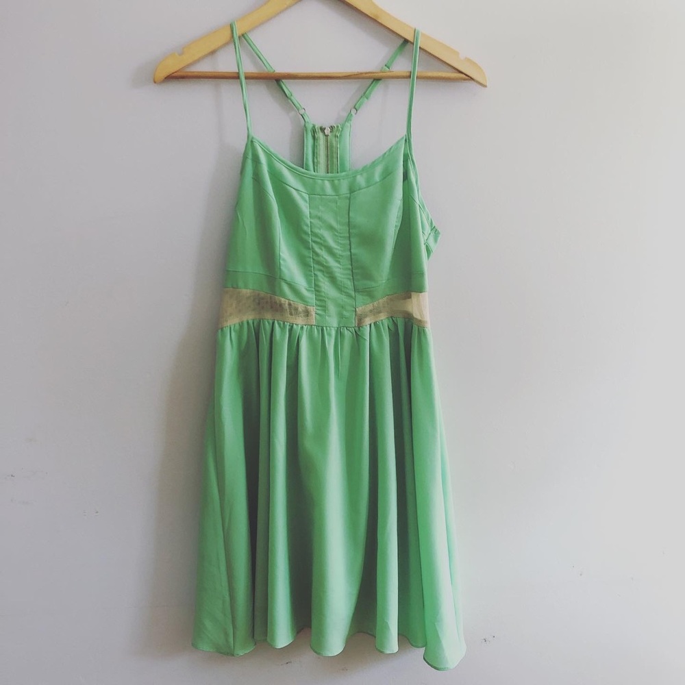 Aniina Racerback Babydoll Dress Mint Green